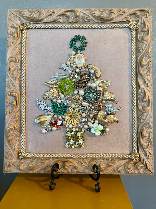 Jeweled Christmas Tree in Frame