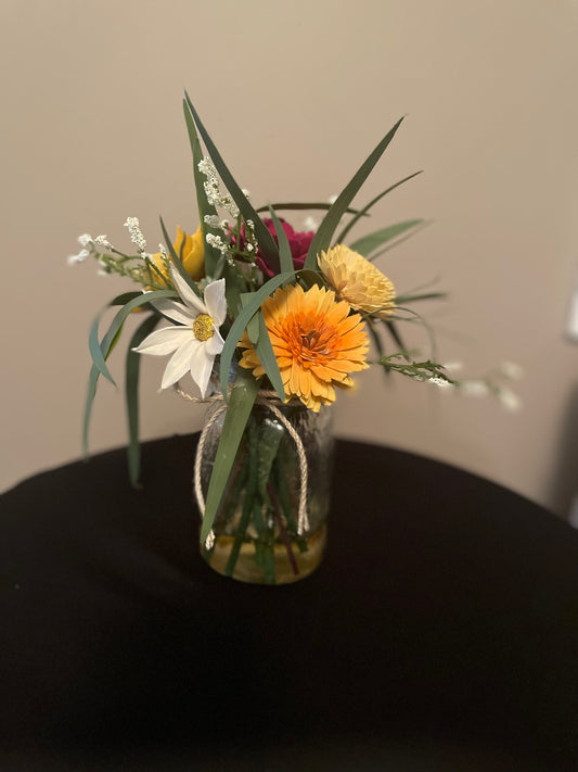 Wildflowers in a jar